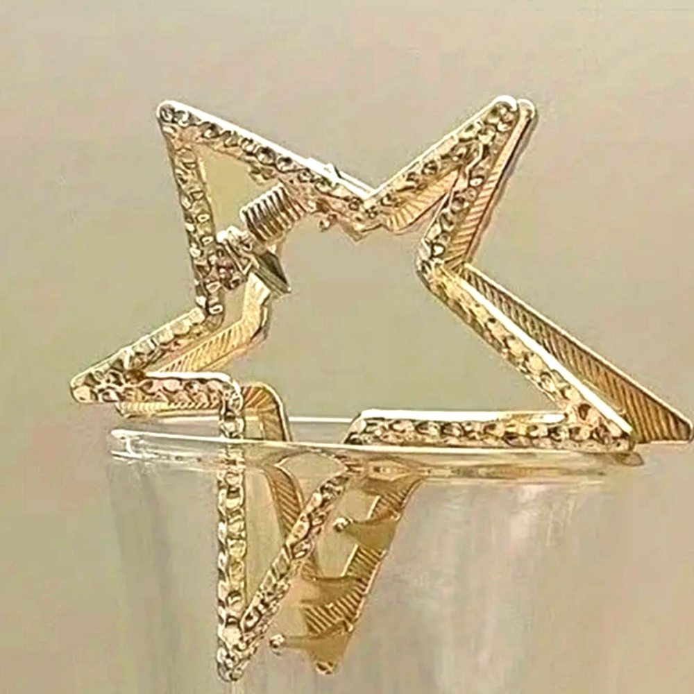 - Goldtone Star Hair Clip - New